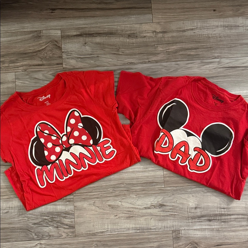 Disney Red Minnie and Dad T-Shirts